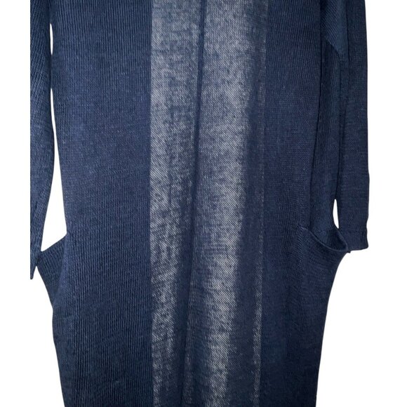 Acrobat Women's Navy Blue Maxi Open Front Cardigan Sweater Size M - Picture 6 of 9